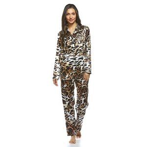 Donna Salyers Fabulous Furs Leopard Satin Pajamas
